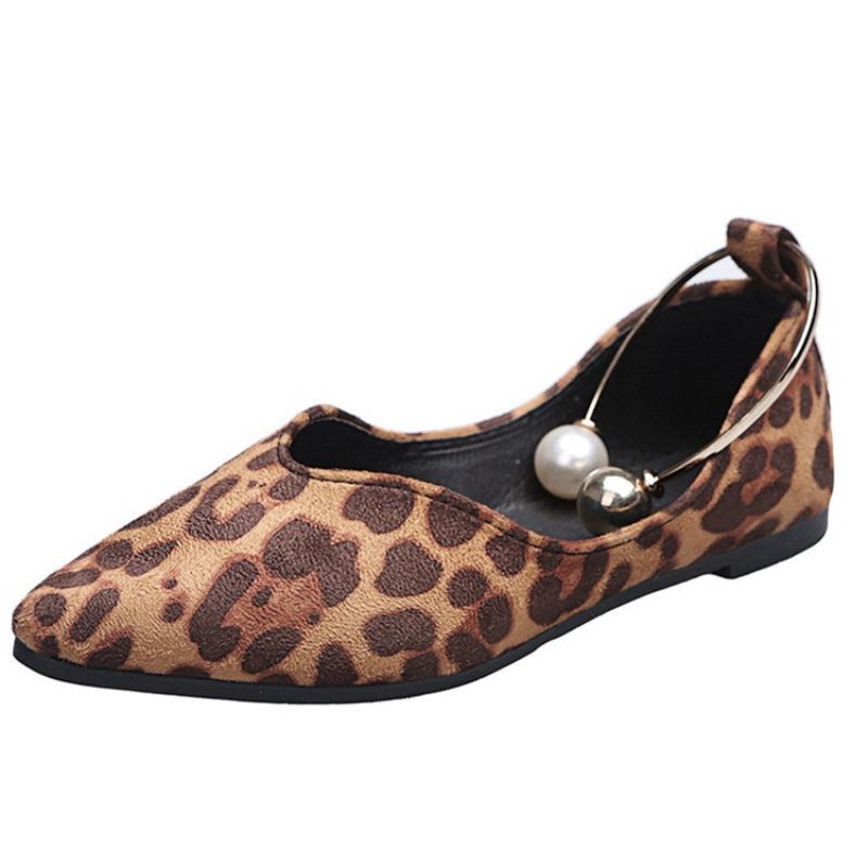 Korálky Slip-on Block Heel Leopardí Tenké Boty