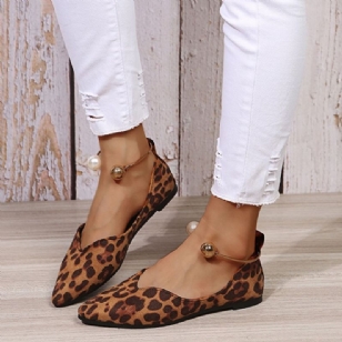 Korálky Slip-on Block Heel Leopardí Tenké Boty