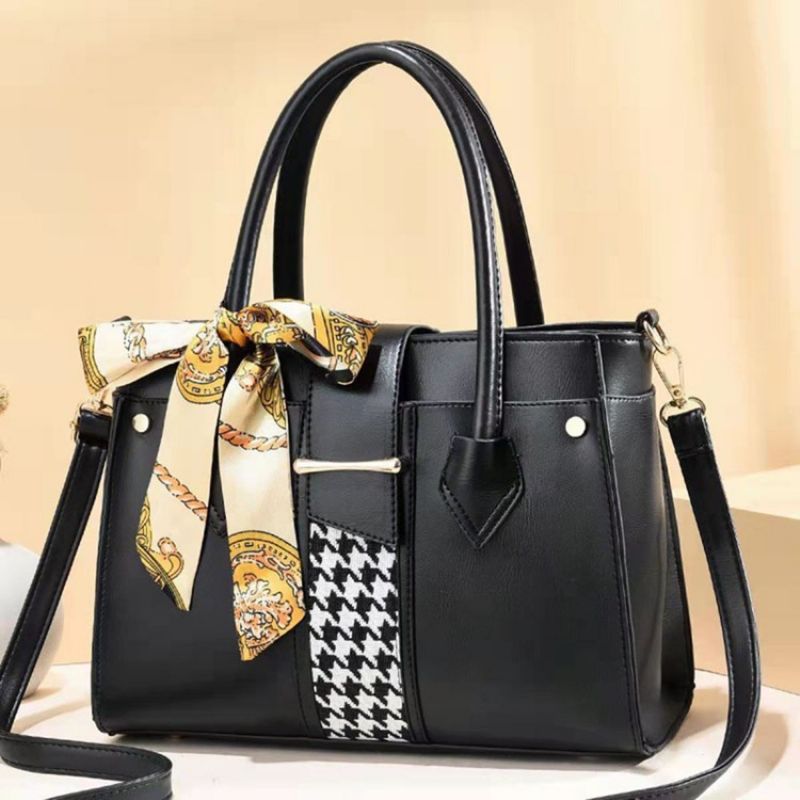 Barevný Blok Pu Houndstooth Rectangle Tote Bags