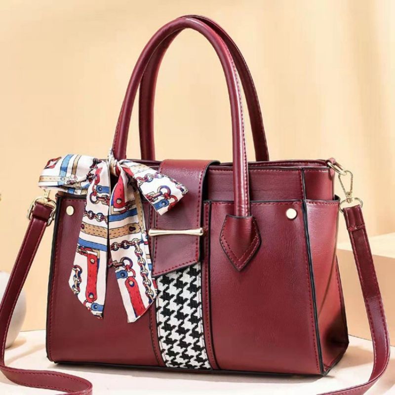 Barevný Blok Pu Houndstooth Rectangle Tote Bags