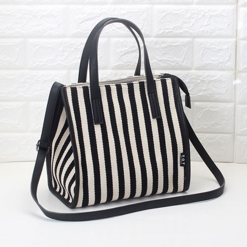 Plátěné Nitě Stripe Wing Tote Bag