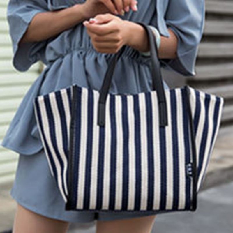 Plátěné Nitě Stripe Wing Tote Bag