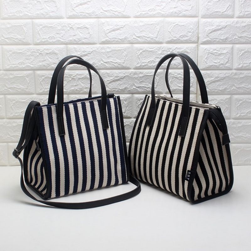 Plátěné Nitě Stripe Wing Tote Bag