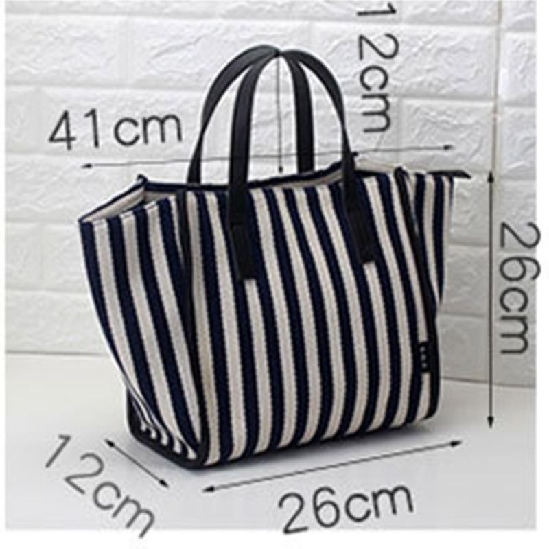 Plátěné Nitě Stripe Wing Tote Bag