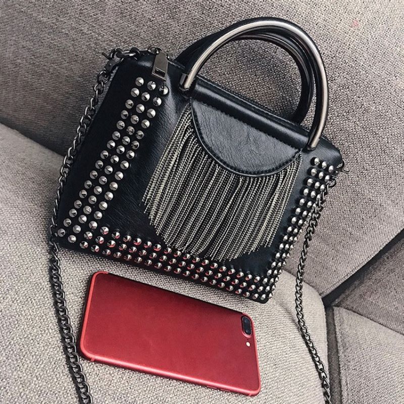 Rivet Pu Plain Rectangle Crossbody Kabelky