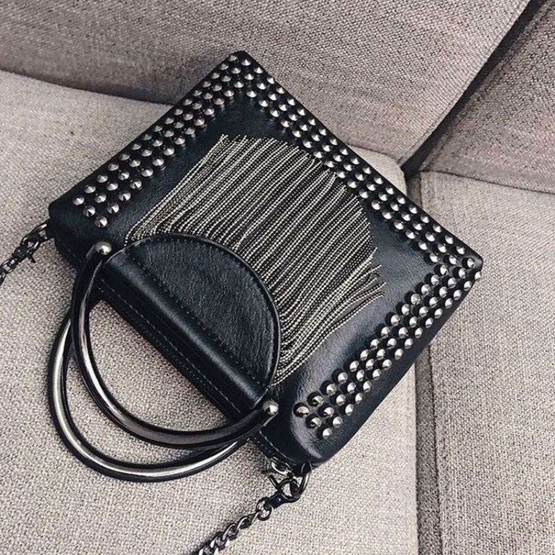 Rivet Pu Plain Rectangle Crossbody Kabelky