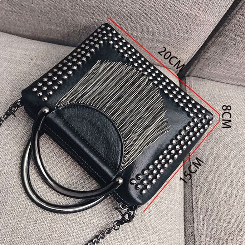 Rivet Pu Plain Rectangle Crossbody Kabelky