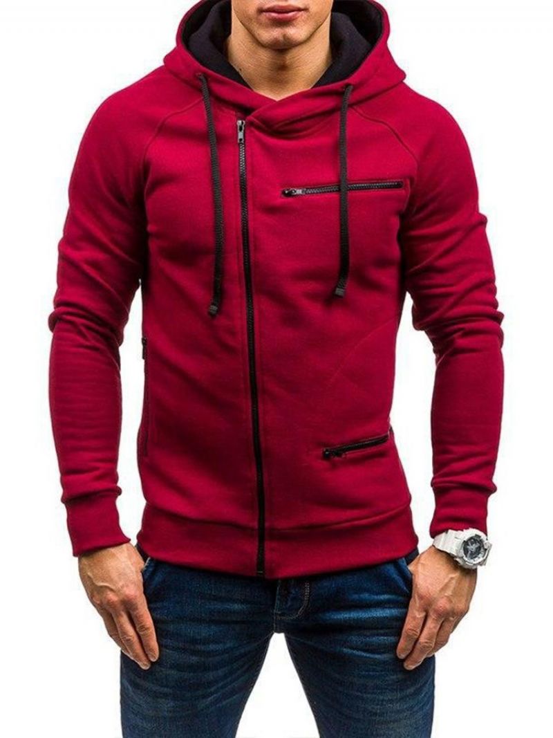 Mikiny S Kapucí Plain Slim Cardigan Na Zip