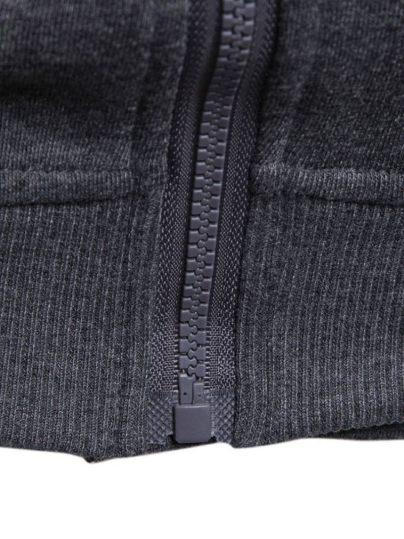 Pánské Mikiny Na Zip Cardigan Plain