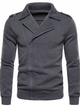 Pánské Mikiny Na Zip Cardigan Plain