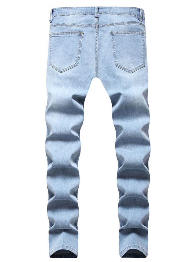 Plain Pencil Kalhoty European Zipper Jeans