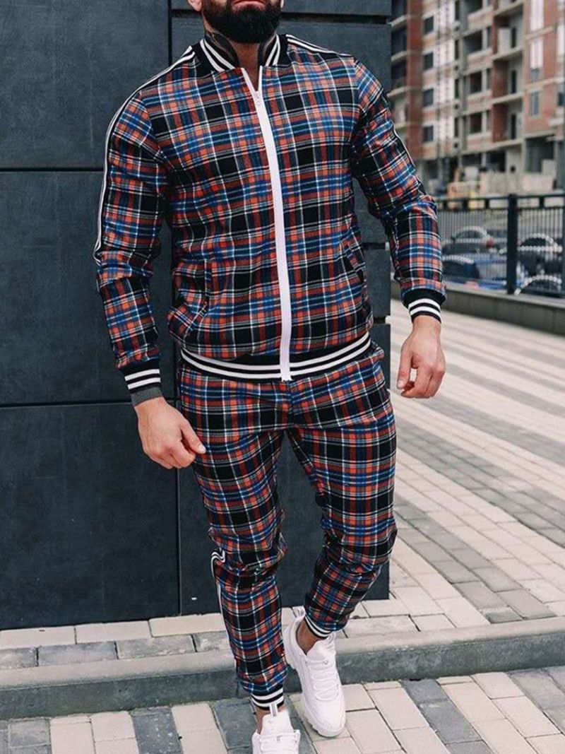 Kostkovaný Patchwork Ležérní Podzimní Outfit