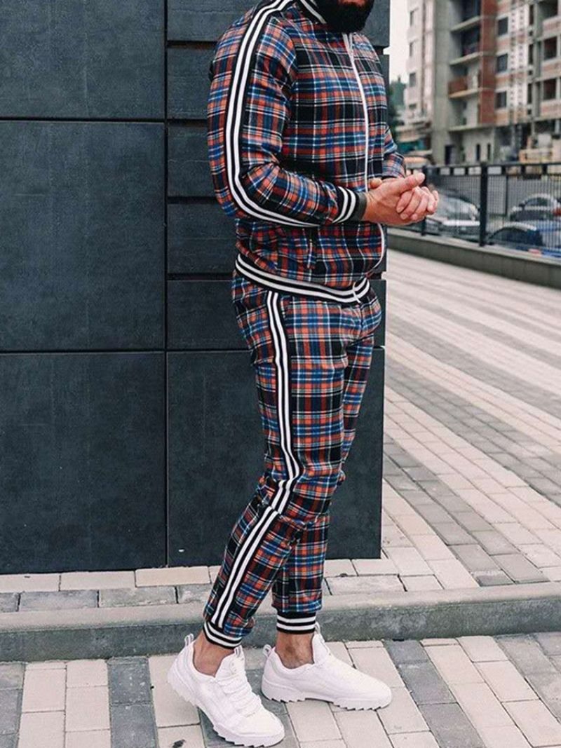 Kostkovaný Patchwork Ležérní Podzimní Outfit