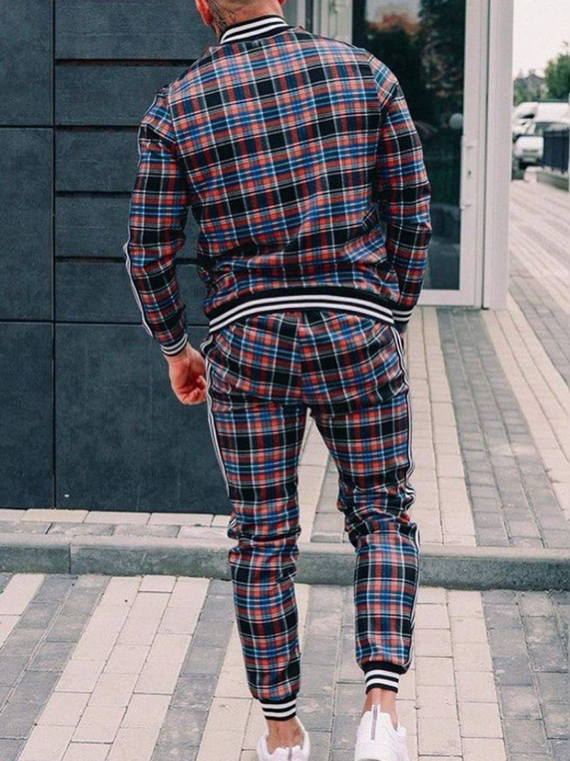 Kostkovaný Patchwork Ležérní Podzimní Outfit