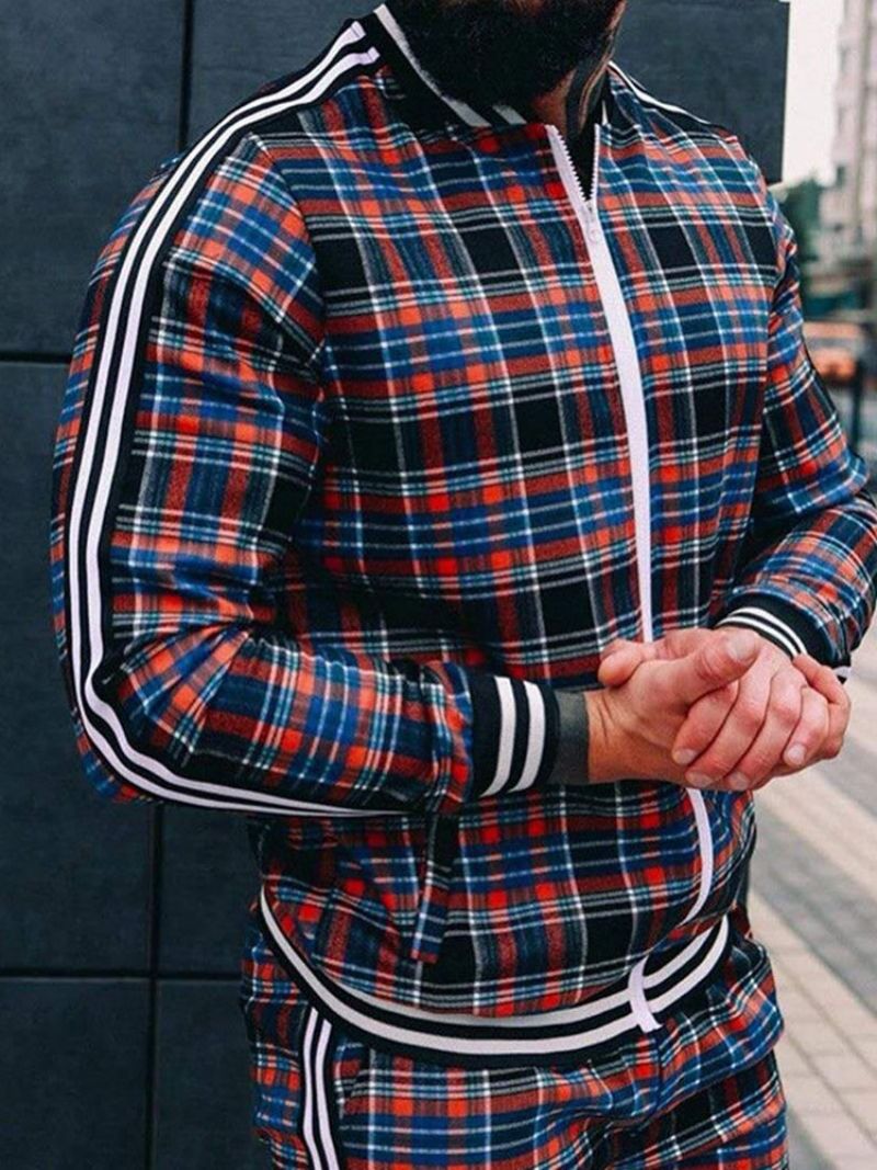 Kostkovaný Patchwork Ležérní Podzimní Outfit