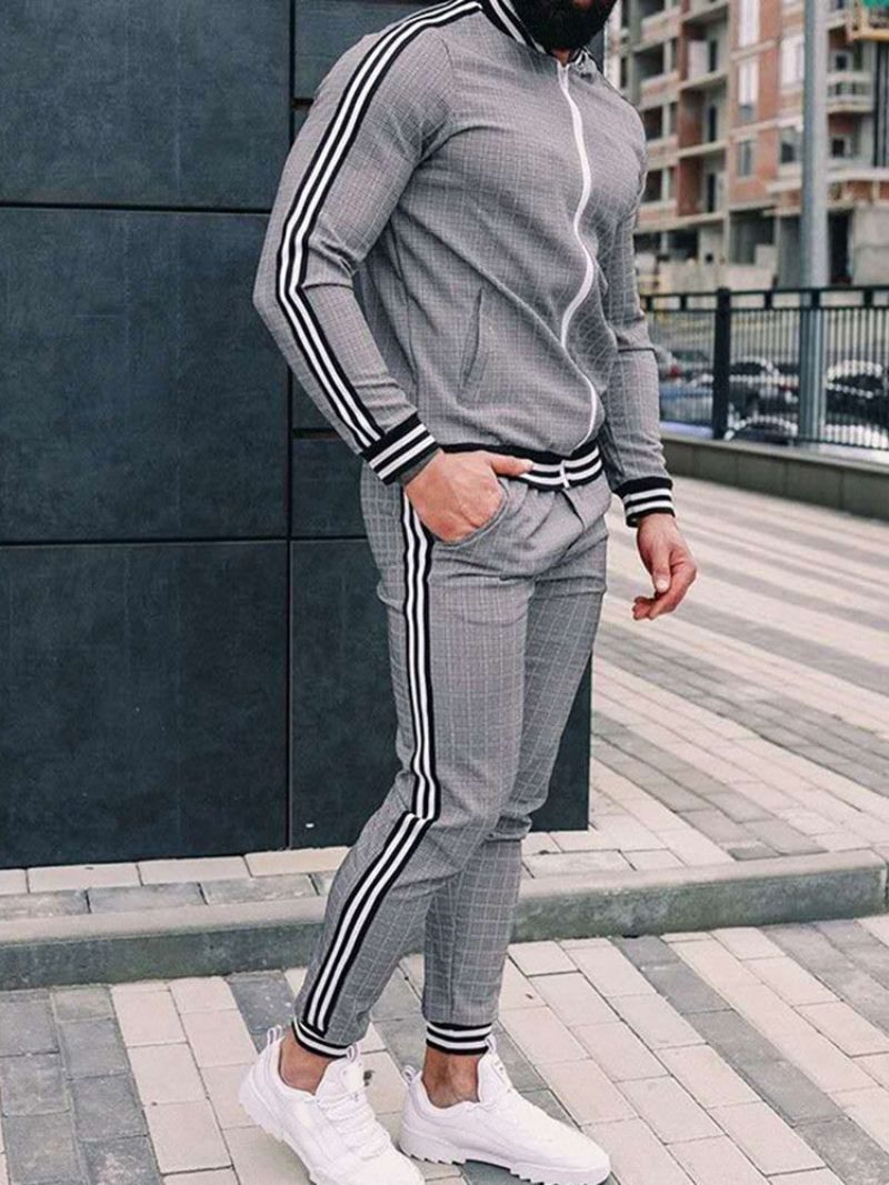 Kostkovaný Patchwork Ležérní Podzimní Outfit