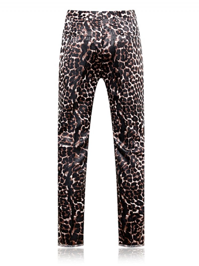 Pánské Obleky Slim Fit Patchwork S Leopardím Vzorem