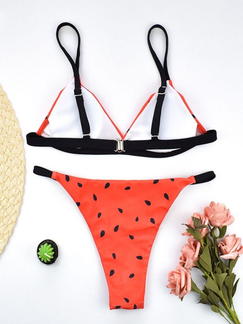 Potisk Dámské Bikiny Sexy Color Block Swimwear