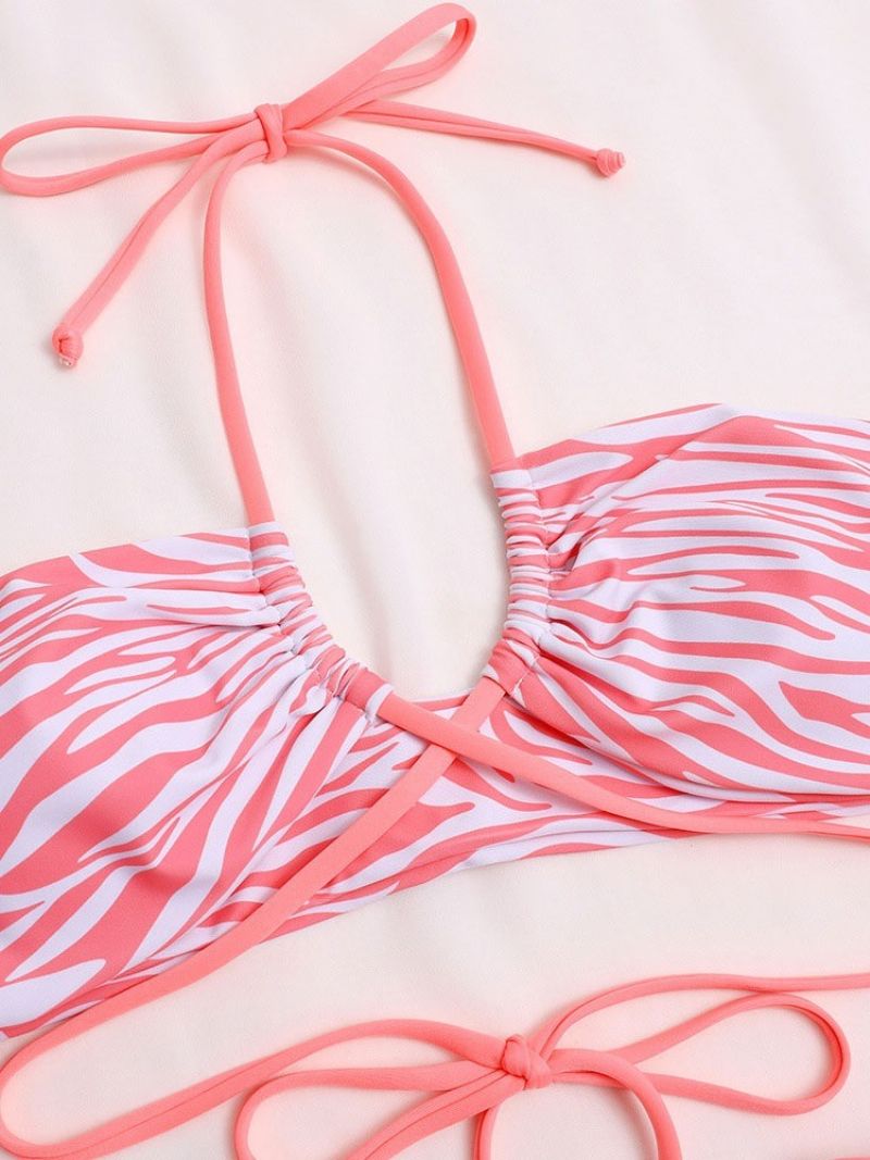 Sexy Šněrovací Bikiny Plavky Zebra Stripe