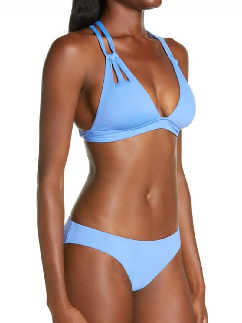 Sky Blue Sexy Tankini Set Obyčejné Plavky