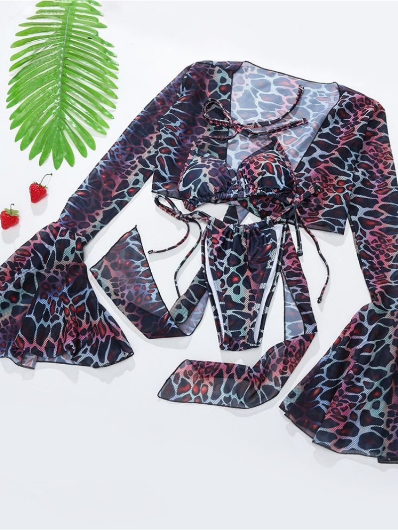 Tankini Set Beach Look Leopardí Plavky Plážové Oblečení