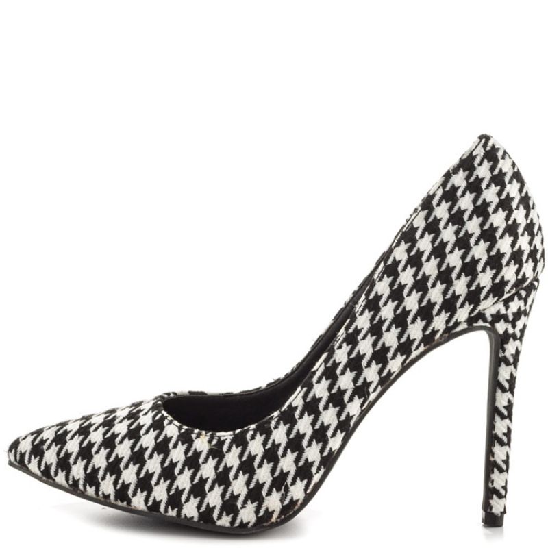 Houndstooth Point Toe Pumps