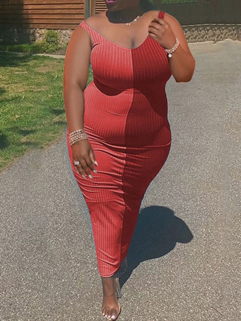 Patchworkový Svetr Bez Rukávů V Délce Po Kotníky Bodycon Dress Plus Size