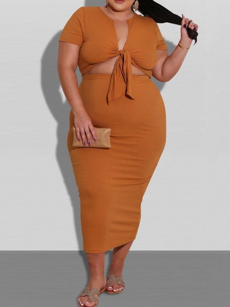 Sexy Sukně Plain Bodycon Two Piece Sets Dámská Sada Šatů