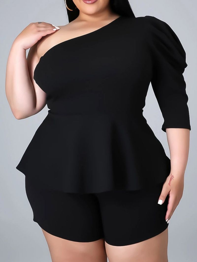 Tričko Plain Office Lady Straight Dvoudílné Dámské Soupravy Kraťasy Soupravy Plus Size