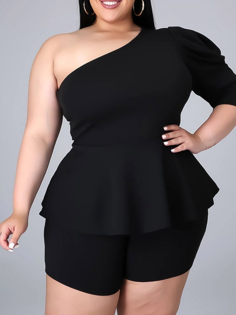 Tričko Plain Office Lady Straight Dvoudílné Dámské Soupravy Kraťasy Soupravy Plus Size