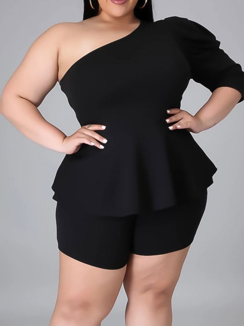 Tričko Plain Office Lady Straight Dvoudílné Dámské Soupravy Kraťasy Soupravy Plus Size