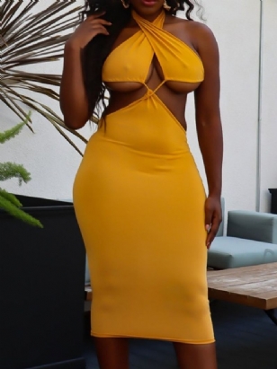 Bodycon Sexy Šaty Do Půlky Lýtek Bez Rukávů