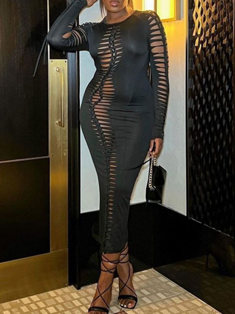 Do Půli Lýtek Duté S Dlouhým Rukávem Sexy Bodycon Šaty