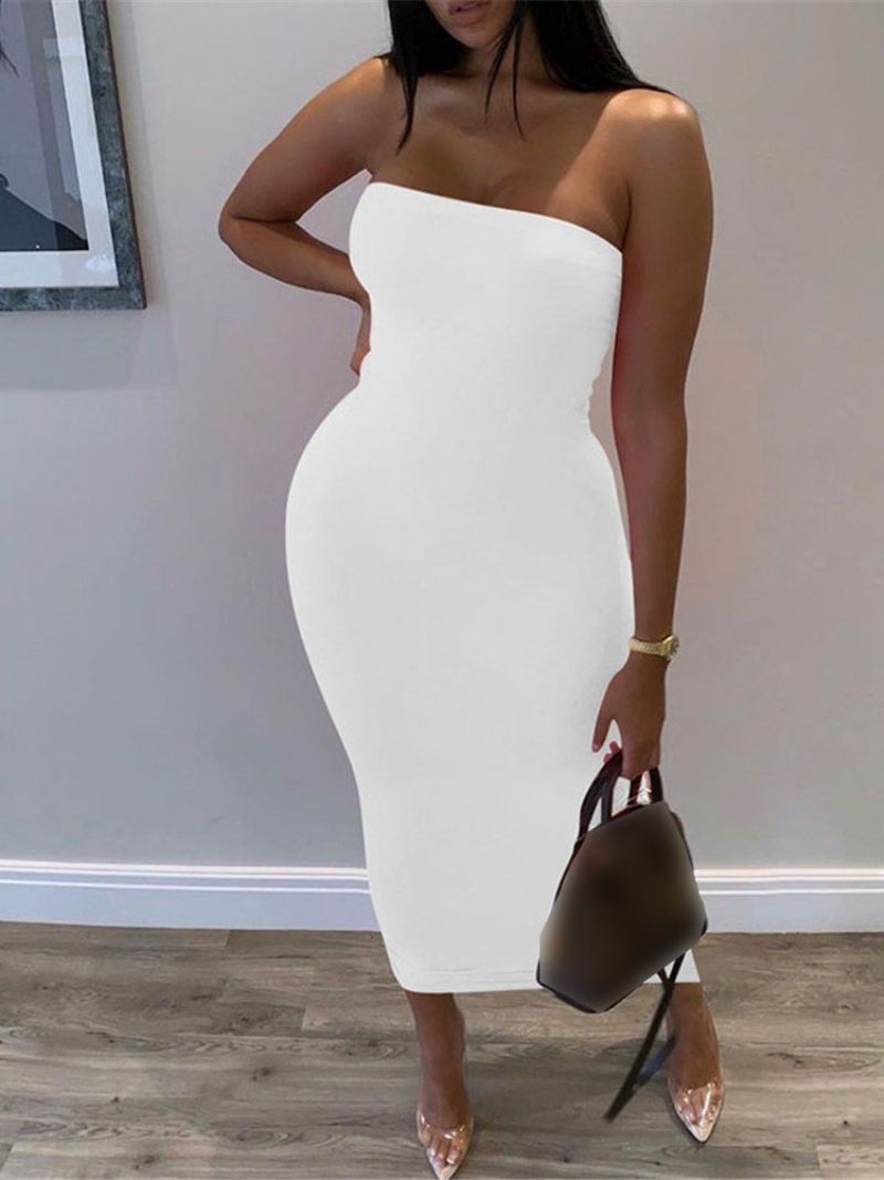 Módní Svetr Bez Rukávů Do Půli Lýtek Bodycon Šaty