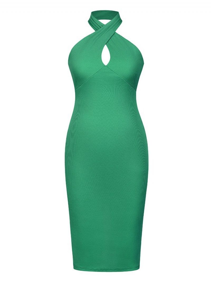 Obyčejné Letní Bodycon Šaty Do Půlky Lýtek Bez Rukávů