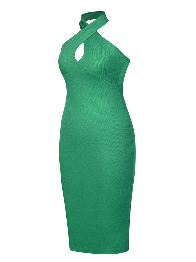 Obyčejné Letní Bodycon Šaty Do Půlky Lýtek Bez Rukávů