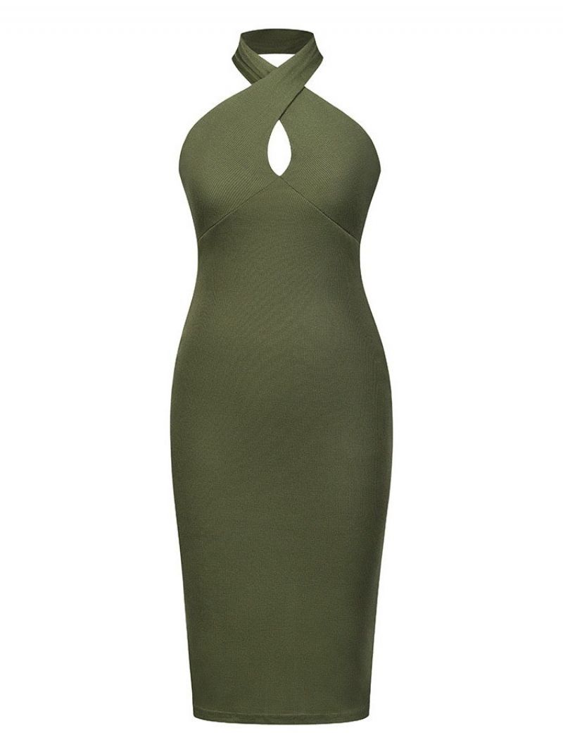 Obyčejné Letní Bodycon Šaty Do Půlky Lýtek Bez Rukávů