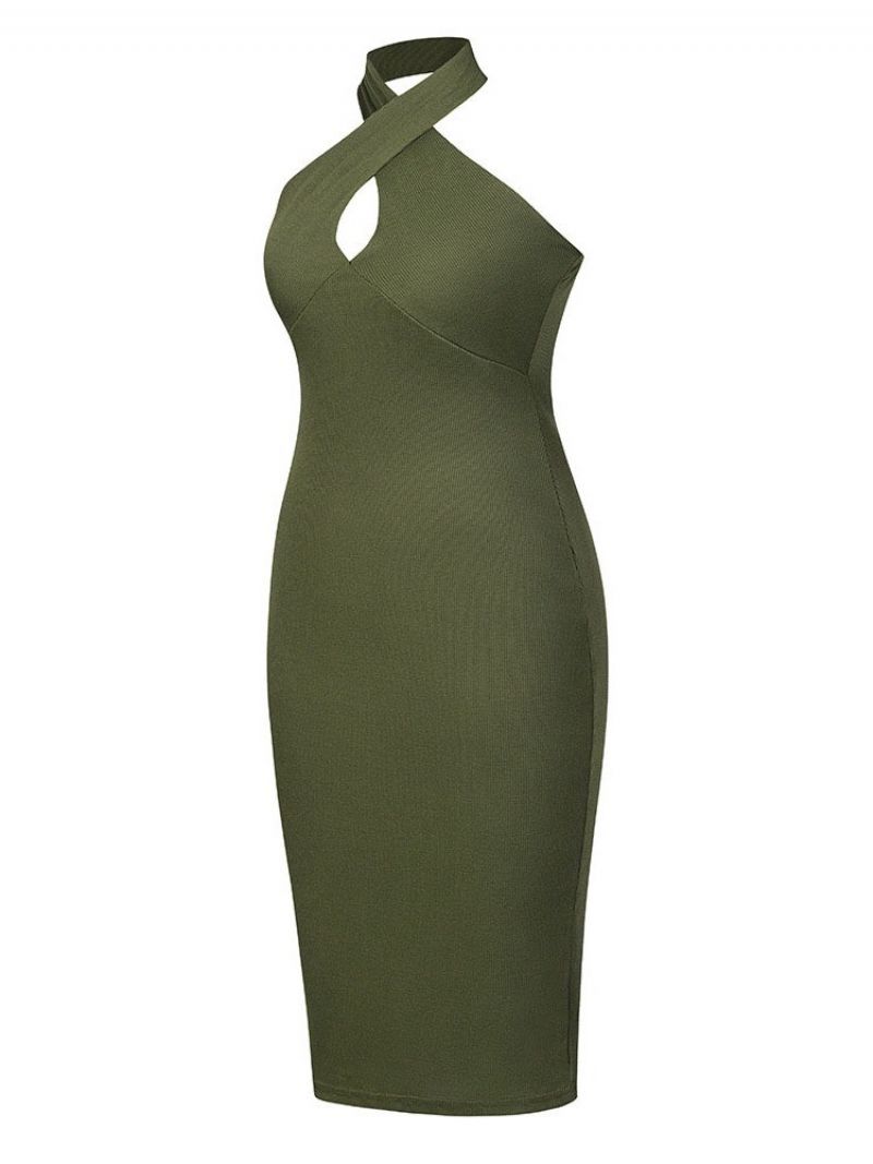 Obyčejné Letní Bodycon Šaty Do Půlky Lýtek Bez Rukávů