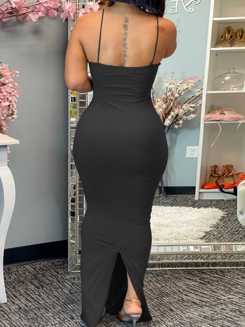 Sexy Bodycon Šaty S Výstřihem Do V Bez Rukávů