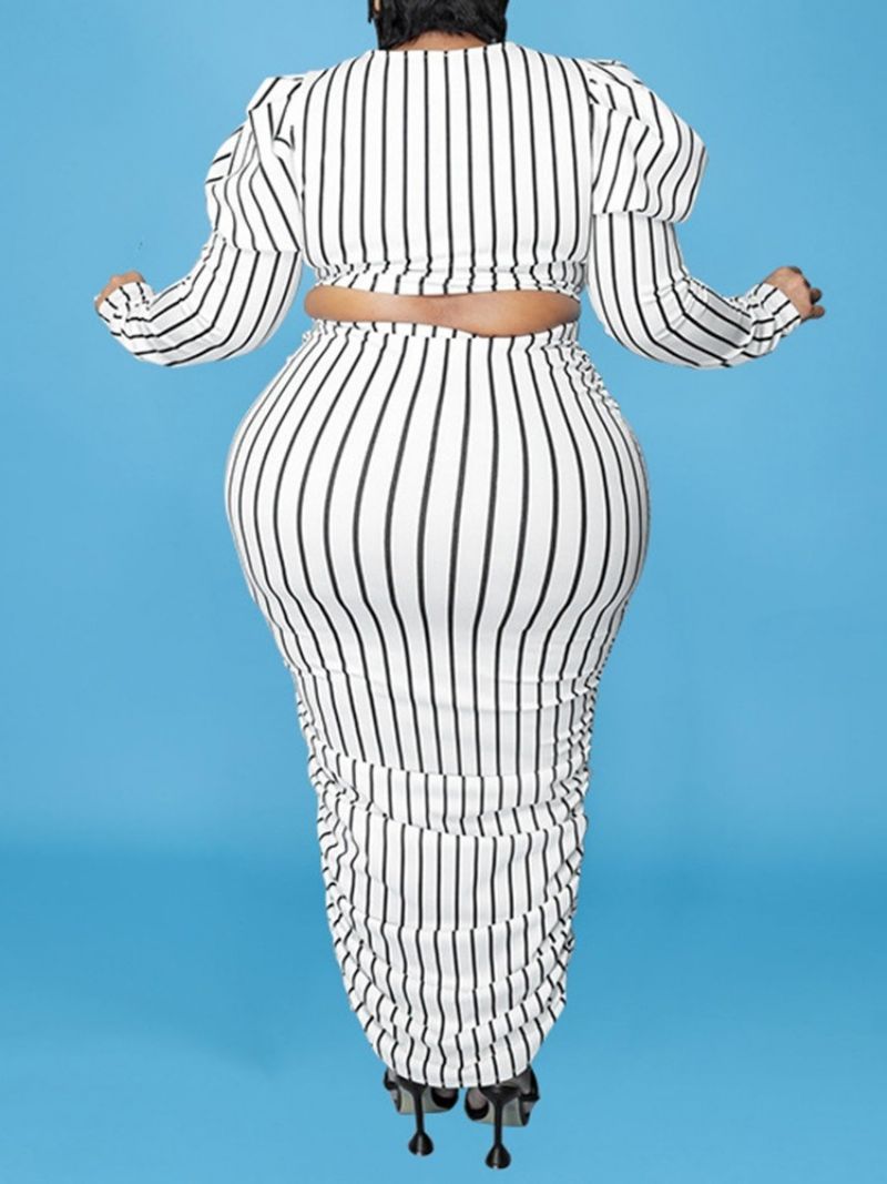 Western Stripe Sukně Svetr Bodycon Dvoudílné Sady