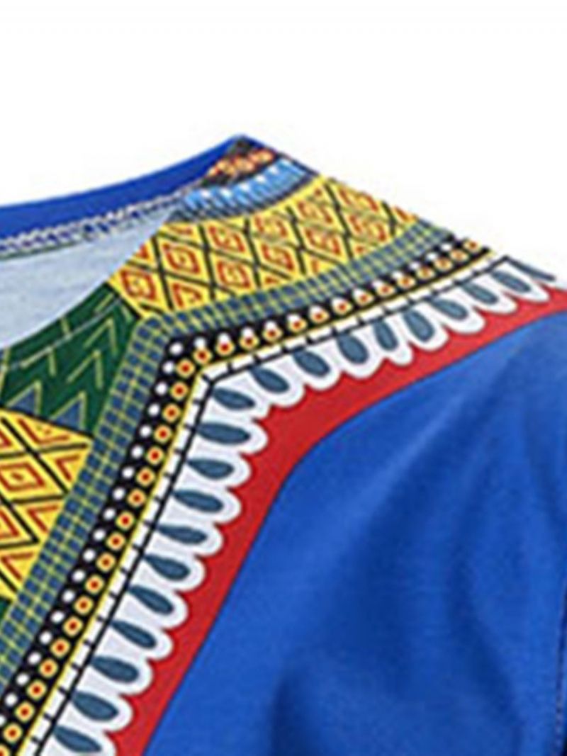 African Fashion Dashiki Etnické Pánské Tričko S Krátkým Rukávem