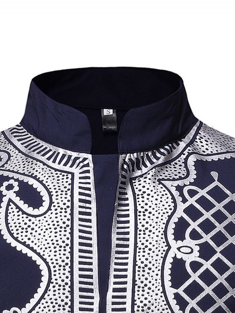 Africká Móda Dashiki Casual Print Slim Pánská Košile