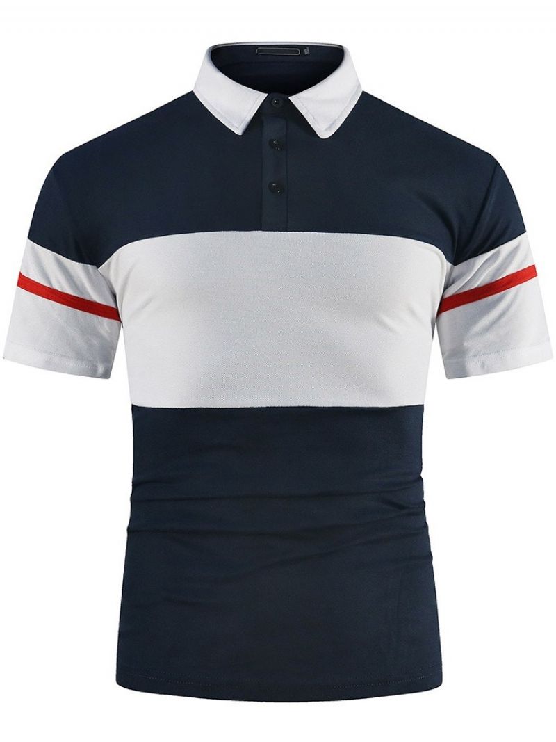 Barva Summer Block Polo Neck Patchwork Polo Tričko