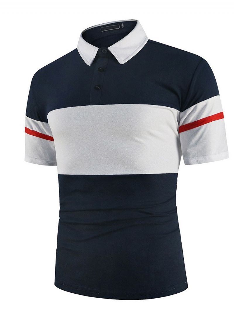 Barva Summer Block Polo Neck Patchwork Polo Tričko