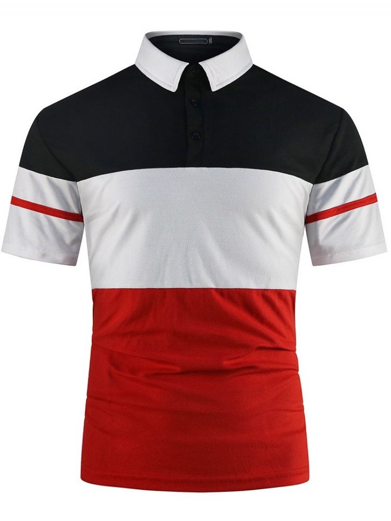 Barva Summer Block Polo Neck Patchwork Polo Tričko