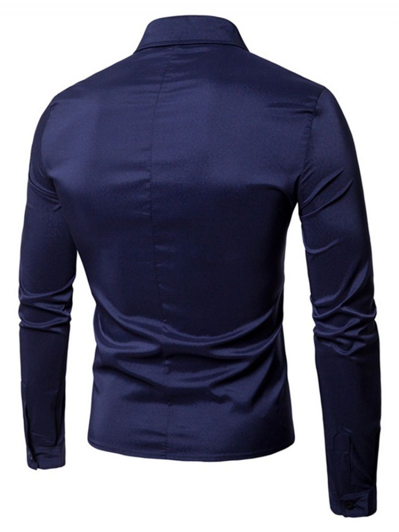 Knoflík Lapel Plain Slim Spring Shirt