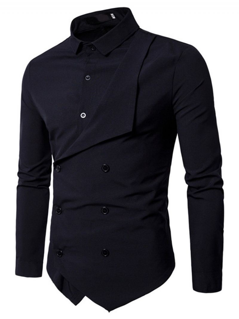 Knoflík Lapel Plain Slim Spring Shirt