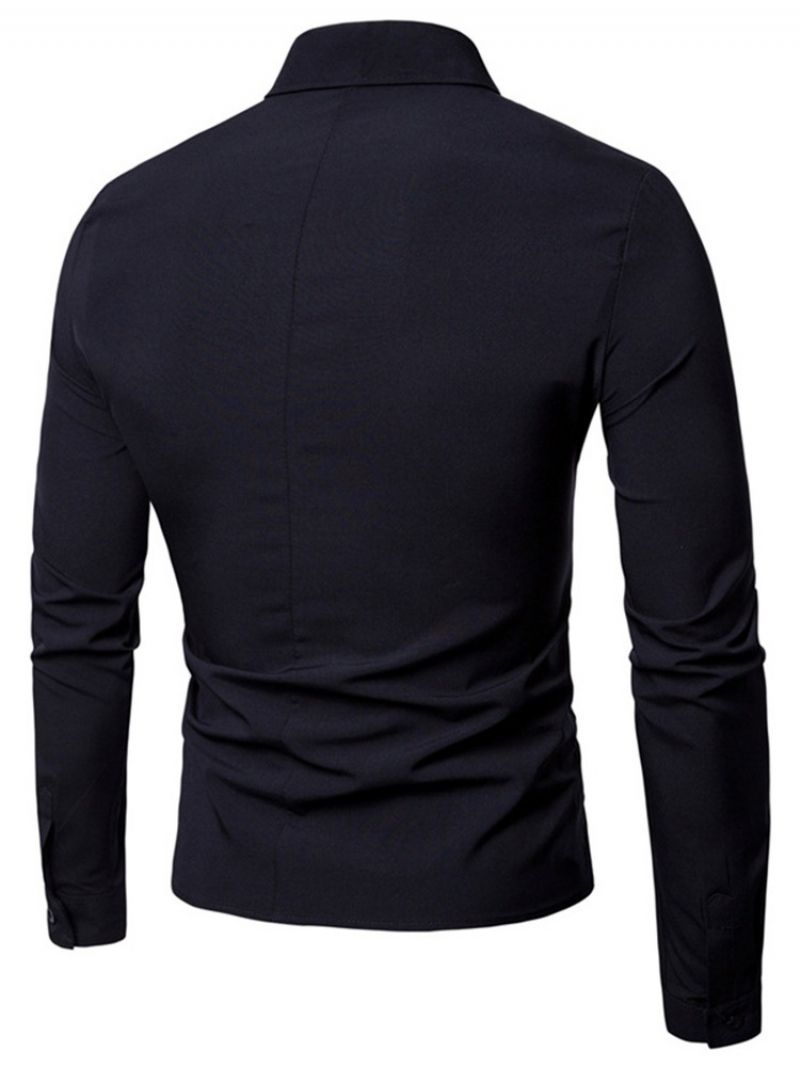 Knoflík Lapel Plain Slim Spring Shirt