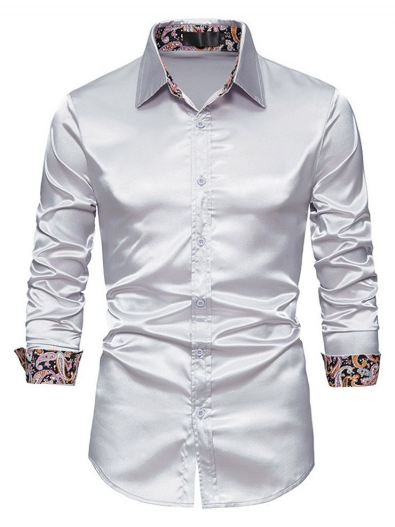 Knoflík Lapel Plain Spring Slim Shirt