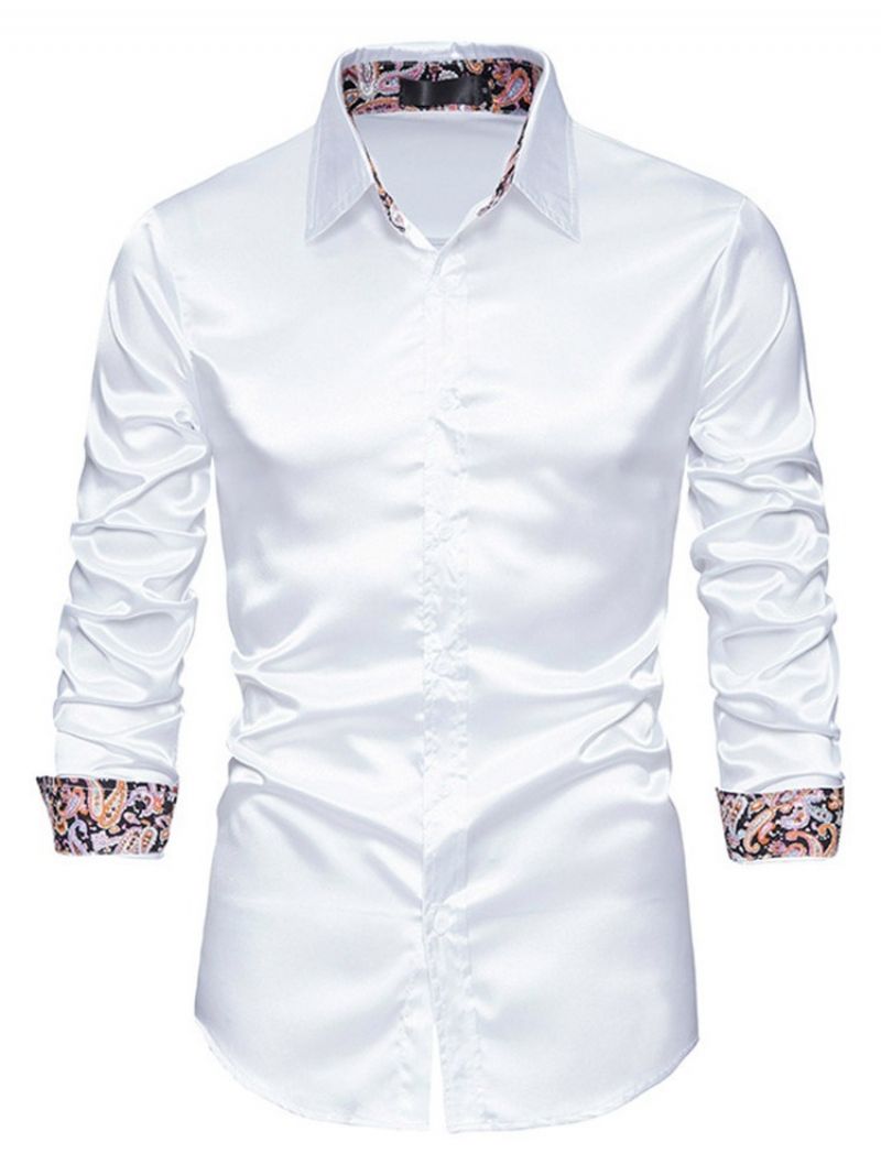 Knoflík Lapel Plain Spring Slim Shirt